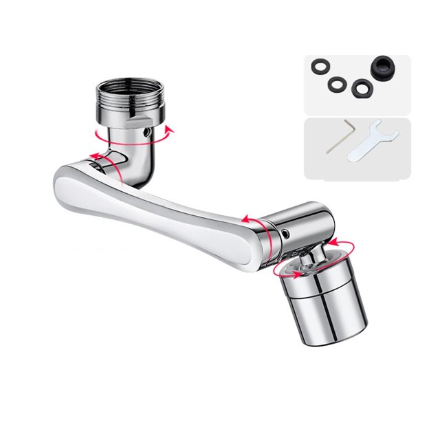 Universal Rotating Faucet Extender 1080 ° Robotic Arm Swivel Extension Faucet Aerator Splash Filter Faucet Bathroom Basin Kitchen Tap Nozzle ,Water Saving
