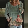 thumbnail image 2 of MEICHEN Womens Long Sleeve Tops Casual Blouses Fall Pleated Trendy Tee Shirts Vacation Fashion Clothes, 2 of 5