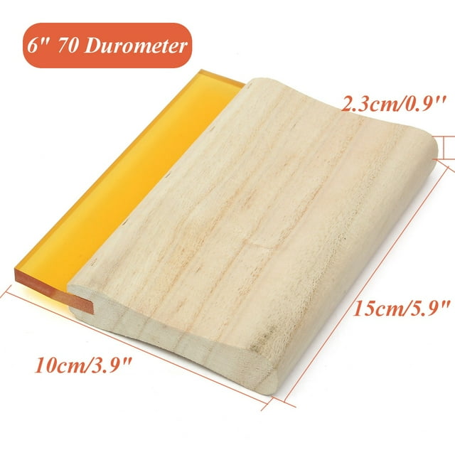6" Silk Screen Printing Squeegee Single Durometer Ink Scraper With Drill Hole