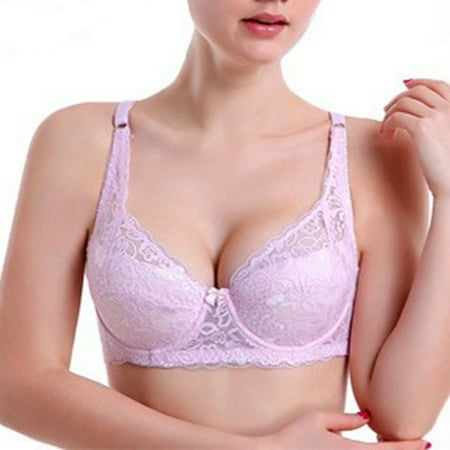 BLTIBY Womens Bra Sale Clearance Ladies Seamless Push Up Solid Colour Lace Sports Bra Comfortable Breathable Base Tops Underwear Fashion Pink 85