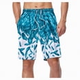 thumbnail image 2 of KPOPLK Mens Casual Shorts Elastic Waist Drawstring Loose Fit Summer Beach Vacation Shorts with Pockets(Sky Blue,XXXL), 2 of 8