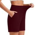 thumbnail image 5 of Only Moment Womens Drawstring Shorts Polyester,Spandex Ankle Pants Athletic Sweatpants Dress Business Slacks with 4 Pockets Yoga Shorts for Wowomen Wine,2XL, 5 of 8