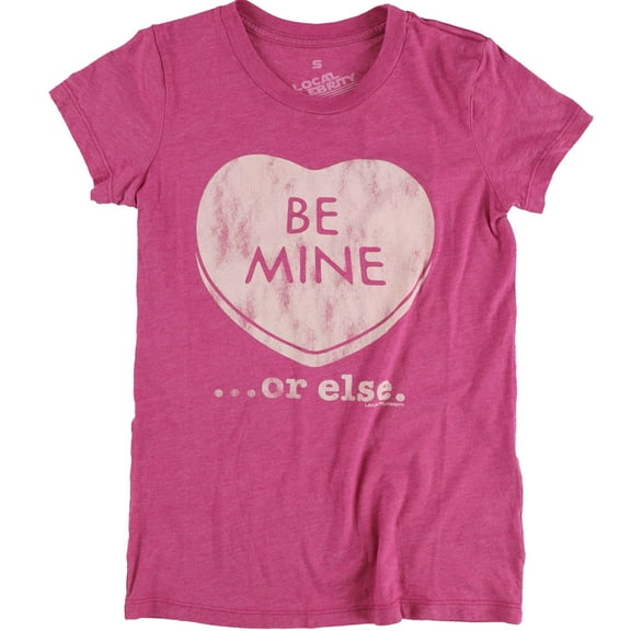 Local Celebrity Womens Be Mine Or Else Graphic T-Shirt, Purple, Small
