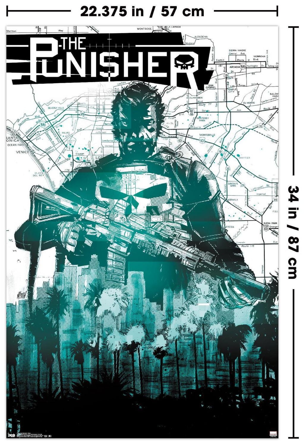 Marvel Comics The Punisher - Map Wall Poster, 22.375" x 34"