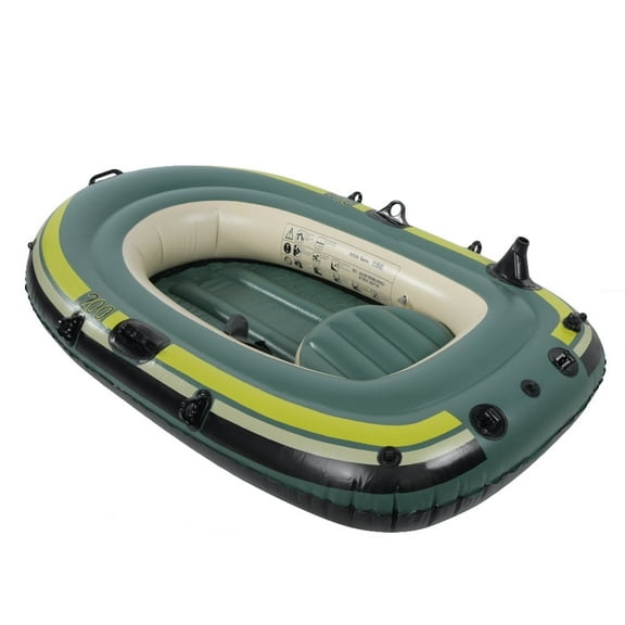 Encounter Green PVC Inflatable Two Person Rowing Air Boat, Fishing Drifting Diving Tool