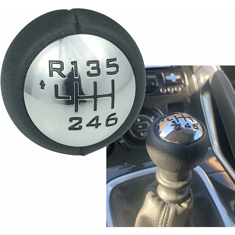 Pommeau Levier De Vitesse 6 Vitesses Pour Peugeot 307, 308, Citroën C3, C4 - Design Ergonomique - Noir