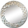 thumbnail image 2 of Designart "Enchanted Whirls in Gold and Cream III" Abstract Spirals Round Wall Mirror - Modern Oval Printed Decorative Oversized Mirror - Multiple Color Options, 2 of 4