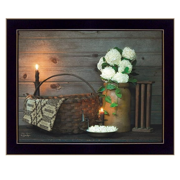 TrendyDecor4U White Flowers By Susan Boyer Framed Print BOY379-712