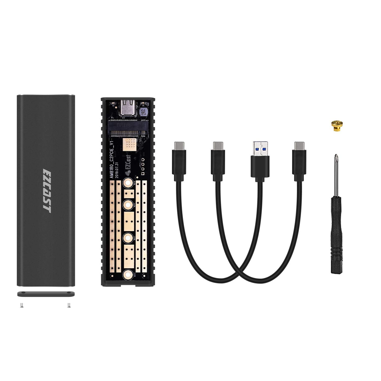 Oikabio Adaptateur USB NVME M.2 NVME SSD vers USB 3.1 Adaptateur 10Gbps  USB3.1 Gen 2 pour M2 NVMe 2230 2242 2260 2280 SSD : : Informatique