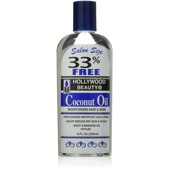 Hollywood Beauty Coconut Oil Moisturizes Hair & Skin 8 Oz