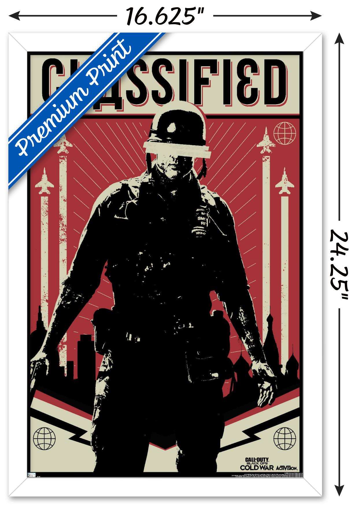 Call of Duty: Black Ops Cold War - Classified Wall Poster, 14.725" x 22.375", Framed