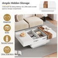 thumbnail image 6 of 31.4" Square Coffee Table with Hidden Storage, Extendable Center Table with Sliding Tabletop, Waterproof Dining Table for Living Room, Bedroom, Home, Office, White, 6 of 9