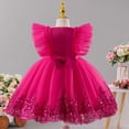 thumbnail image 6 of Makaor Toddler Flower Girl Dress Ball Gown Ruffle Ruched Formal Dresses Mesh Cap Sleeve Ball Gown Dress Empire Waist Birthday Party Dresses, 6 of 8