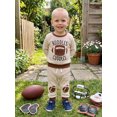 thumbnail image 3 of Cjfdfy Toddler Baby Boy Girl Game Day Fall Outfit Football Huddles And Cuddles Embroidered Long Sleeve Sweatshirt And Joggers Cute My First Football Season Fall Winter Outfit 0-3Y, 3 of 9