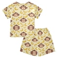 thumbnail image 5 of joogoo Cartoon Monkey Bananas Pattern Pajama Sets Short Sleeve Cotton 2-Piece Sleepwear 12Y, 5 of 7