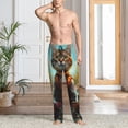 thumbnail image 2 of Xecao Riverside Meditating Cat for Men's Pajama Pants Long Lounge Pants with Drawstring Waistband and Pockets Comfortable Sleepwear for Home Relaxation-3X-Large, 2 of 6