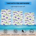 thumbnail image 5 of GZHJMY Beach Towel for Women Girls, Purple Flower Green Vine Bath Towel, Oversized Lightweight Sport Towel, 31x71 Inch, 5 of 7