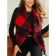 thumbnail image 4 of Cupshe Women's Outwear Plaid Sleeveless Open-Front Pocket Jacket, 4 of 5