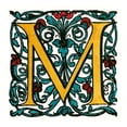 thumbnail image 2 of Initial 'M' 17Th Century. Na Decorative Initial 'M' With Floral Design. Woodcut Dutch 17Th Century. Print by, 2 of 2