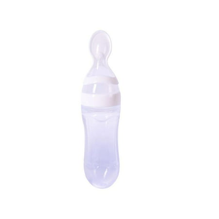 Bavy 90ML Baby Silicone Squeeze Feeding Bottles With Spoon Food Rice Cereal