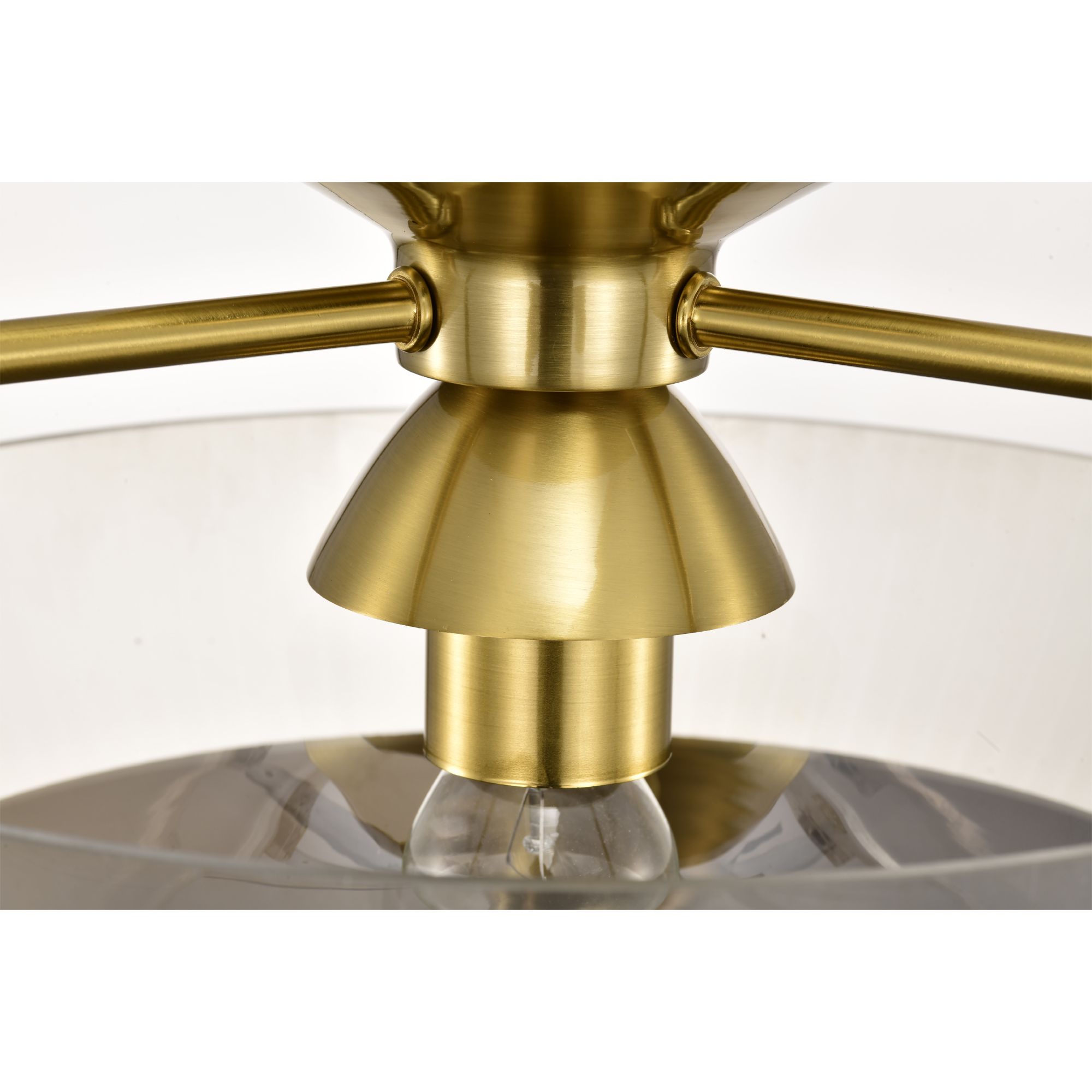 Vexa 13 in. 1-Light Indoor Brass Finish Semi-Flush Mount Ceiling Light