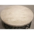 thumbnail image 4 of Bowery Hill Contemporary Round Stone Top Coffee Table in Alabaster Travertine, 4 of 11