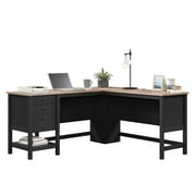Sauder Cottage Road Engineered Wood L-Shape Desk in Raven Oak