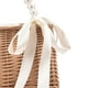 thumbnail image 3 of Bolso cesta de mano, bolso tote portátil informal con doble asa, organizador, elegante bolso de paja. Mango de perla, 3 of 8