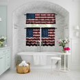 thumbnail image 6 of Kitchen Window Curtains Valance and Tier Set, Vintage American Flag Rod Pocket Tier Curtains and Valance 3 Piece Set, Shabby Red White Blue Stripe Star Window Treatment for Bedroom Living Room, 6 of 9