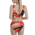 thumbnail image 3 of Picia Sushi Women's High Waisted Bikini Scoop Neck Swimsuit Two Pieces Bathing Suit-, 3 of 8