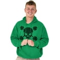 thumbnail image 5 of Saint Patrick's Day Shamrock Skull Hoodie Sweatshirt Women Men Brisco Brands S, 5 of 6