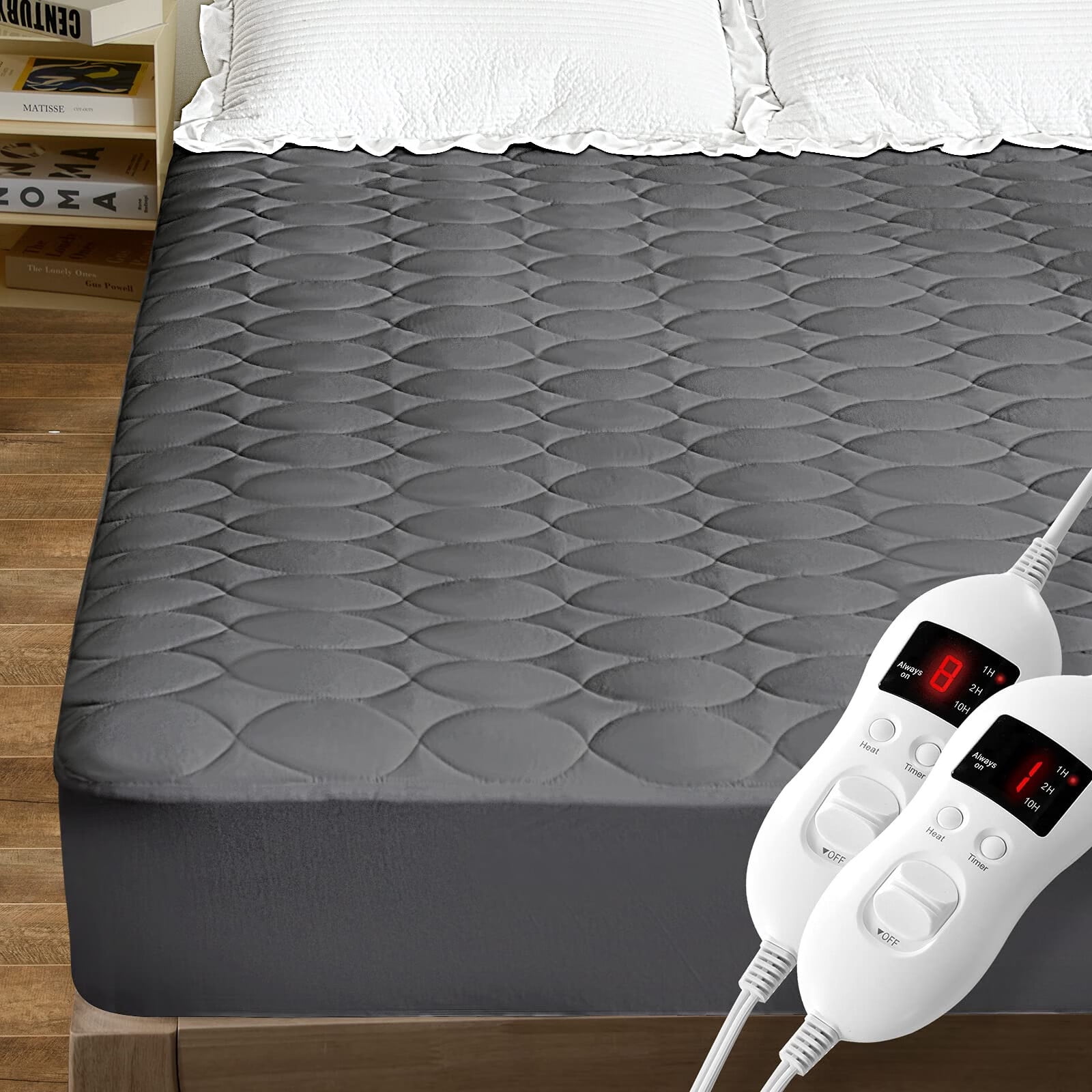 VOUA Big Sale Electric Mattress Pad Safe with 8 Temperature, Gray  California King - Walmart.com