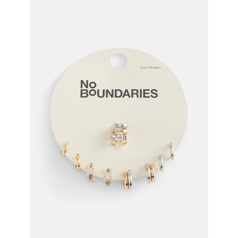 No Boundaries Silver and Gold Two-Tone Hoop Earrings, 5-Pack photo 2