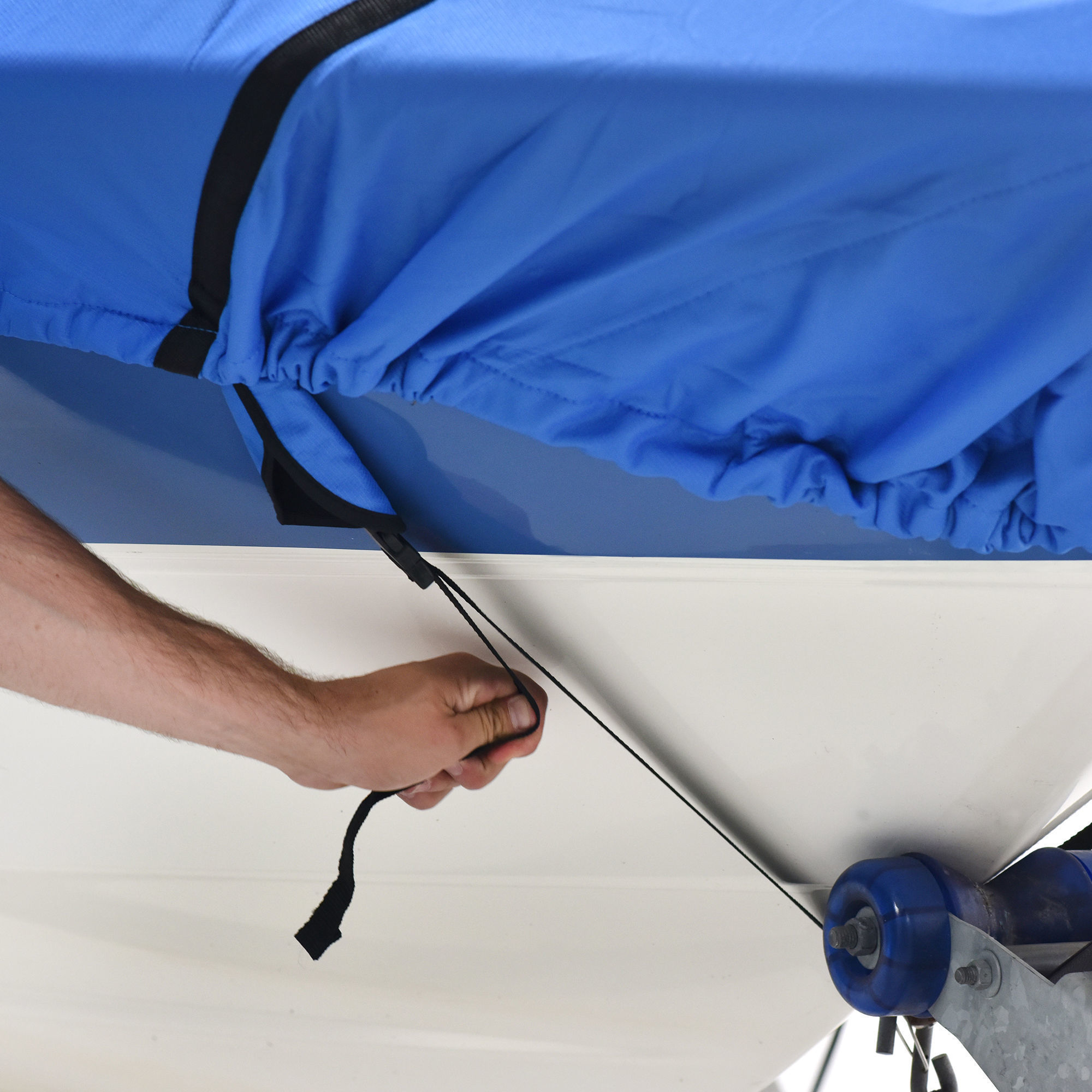 Budge American Flagship Ripstop Pontoon Cover, Blue, 24' to 28' Long (Beam Width Up to 110")