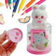 thumbnail image 1 of Huayishang Pencil Sharpener Pencil Sharpener Manual Cute Cartoon Rabbit Colored Hand Held Pencil Sharpeners With Lid Double Holes For Kids And School Plastic Cute Pencil Sharpener, 1 of 7