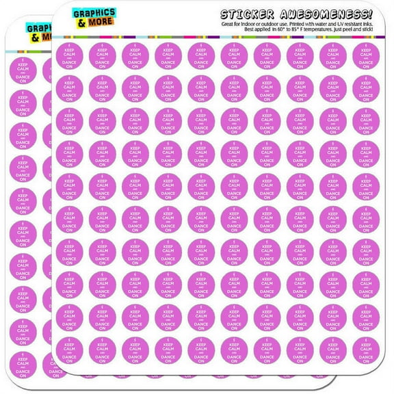 Keep Calm And Dance On Ballet Dancer 200 1/2" (0.5") Planner Calendar Scrapbooking Crafting Stickers