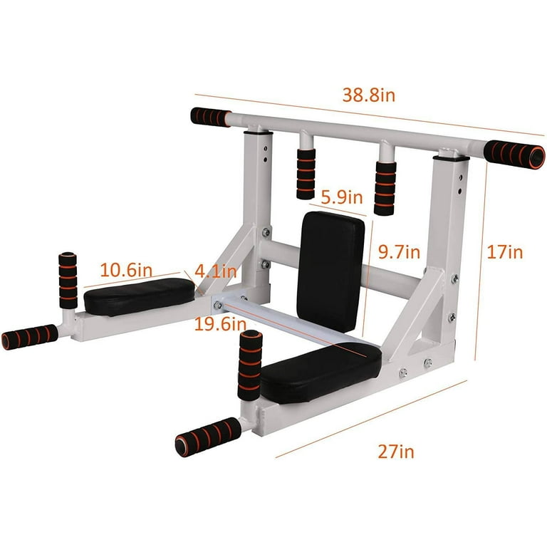 Wall Mounted Pull Up Bar Multi Grip Dip Bar Multifunctional Power