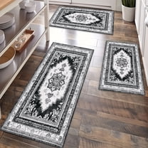 Kitchen Rugs Sets of 3 Non Slip Washable Kitchen Mats for Floor, Waterproof Kitchen Runner Rug, Floor Mat Carpet for Entryway, Laundry, Sink, Hallway, Bathroom