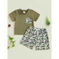 thumbnail image 3 of BemeyourBBs Toddler Baby Boys Camouflage Outfit Infant Baby Boys Summer Clothes Short Sleeve Crew Neck T-shirt with Elastic Waist Camo Shorts Set, 3 of 9