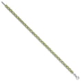 thumbnail image 2 of Sterling Silver Bracelet Gemstones August Women's Peridot Round 5 mm 7 in and Diamond, 2 of 6