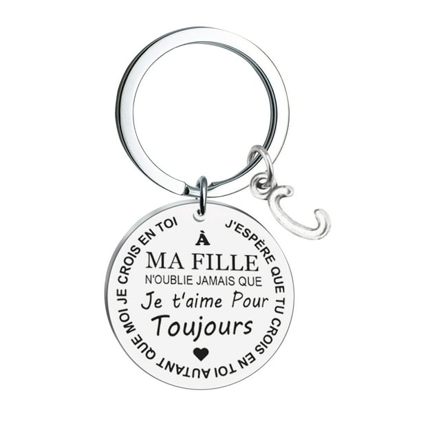 Xihbxyly Llavero Freach Diy, Diseño de Letras Personalizadas de Acero Inoxidable, Elegante y Duradero, Regalo Perfecto para Hija, Accesorio de Apellido Único, Tamaño 3X3 Cm, 1 Pieza Incluida