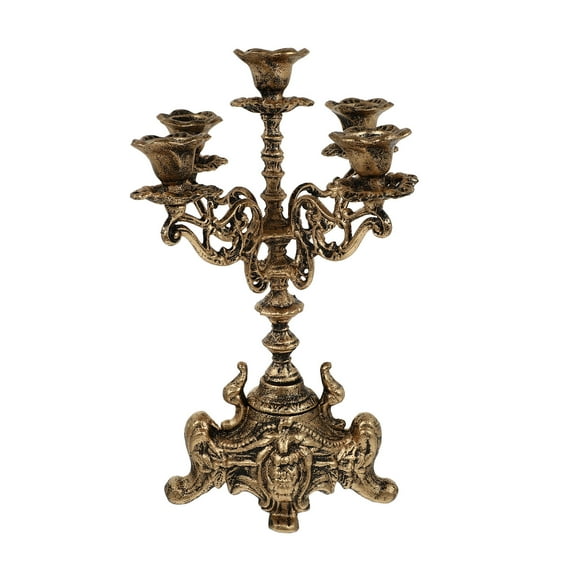 FENGGUIQU Vintage Candlestick Retro Style Wrought Iron Candle Holder Home Furnishing 1 Pcs