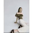thumbnail image 6 of Scoop Women’s and Women’s Plus Off-the-Shoulder Smocked Ruffle Cotton Top, Sizes XS-4X, 6 of 6