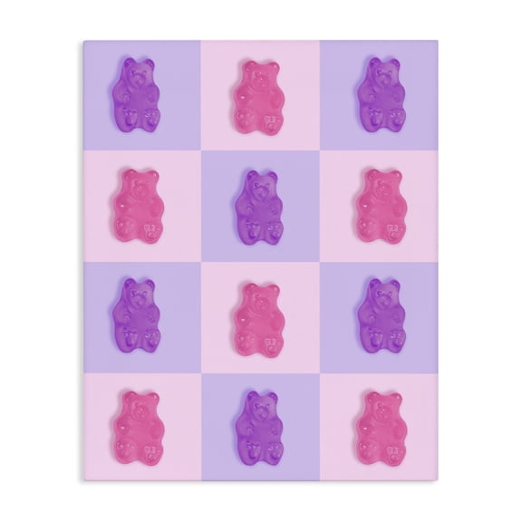 Stupell Industries Contemporary Pink & Lilac Candy Bears Canvas Art, 16 x 20, by LISH Creative