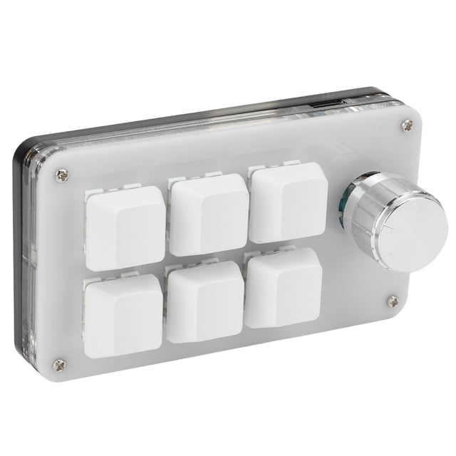 Clavier Mécanique à une Main, Mini Clavier de Jeu Multifonction à 6 Touches, Clavier Programmable à Raccourci avec Bouton et Anti-Poussière, Haute Résistance et Durable pour Joueur sur PC