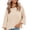 beige, variant on Women's 3/4 Bell Sleeve Casual Loose Fit Crew Neck Cropped Top