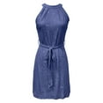 thumbnail image 3 of Dresses for Women Sequin Party Bodycon Dress Women Sleeveless Halter Neck Glitter Midi Dress Color Blue Size S, 3 of 5