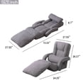 thumbnail image 5 of FLOGUOR Foldable Lazy Sofa Bed 14-Position Adjustable Comfy Floor Chair Chaise Lounge with Armrests and Pillow with Gaming Recliner for Adults with Foot Rest Futon Sofa, 5 of 6