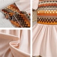 thumbnail image 6 of XEGLSBU Dresses for Girls 7-8 Formal Bohemian Style Girls Patchwork Color Dress with Puff Short Sleeves Casual Summer Play Outfit Beige Size 7-8 Years, 6 of 6