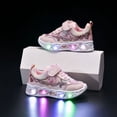 thumbnail image 4 of Light Up Platform Walking Shoes for Toddler Girls Wide Width Mesh Breathable Sequins Slip on Sneakers Pink, 4 of 5